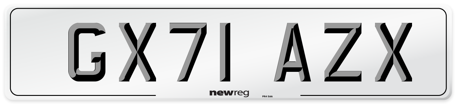 GX71 AZX Number Plate from New Reg